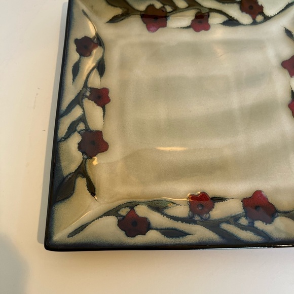 Mikasa Gourmet Basics Large Square Plate in Desert Bloom pattern. - Picture 3 of 11